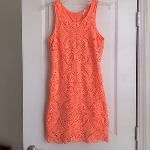 Summer orange lace dress